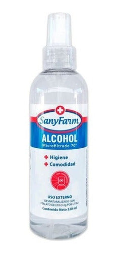 Alcohol Spray Líquido Microfiltrado 70° 220 Ml. Sanyfarm