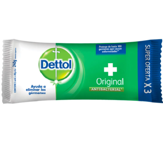 Dettol Jabón En Barra Antibacterial* Original 80 Grs X 3 Uds