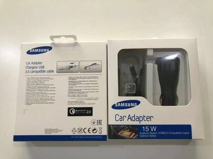 Cargador De Celulares para Autos Samsung USB 3.0 15W 2A Carga Rápida