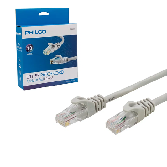 Cable de Red UTP Cat. 5e 26AWG Patch Cord de 5 Metros con Conectores RJ45