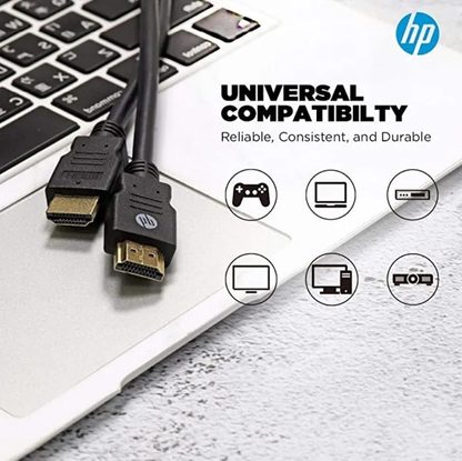 Cable HDMI Marca HP Alta Velocidad 4K UHD 2160p de 1,5 mts. Conectores Oro