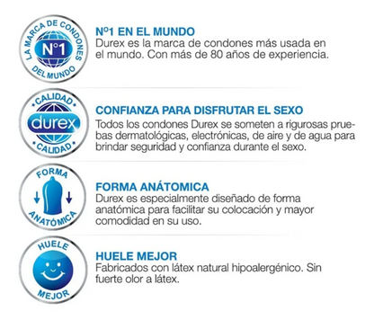 Durex Extra Seguro Caja 3 Condones/Preservativos Látex
