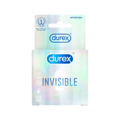 Durex Invisible Caja 3 Condones/Preservativos Lubricados Transparentes