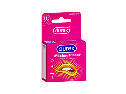 Durex Máximo Placer Caja 3 Condones/Preservativos Lubricados