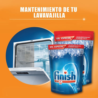 Finish Pack Económico Detergente Bolsa 1 kg. + Abrillantador 400 ml. + Sal Antisarro1 kg.