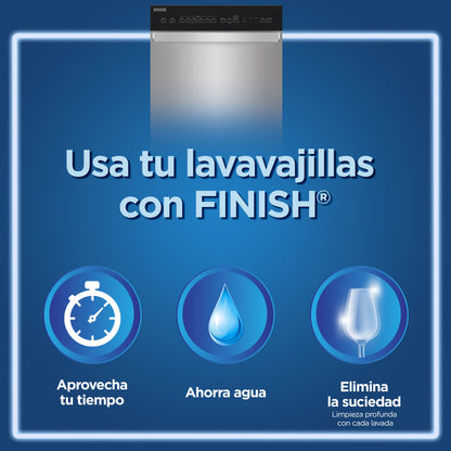 Finish Pack Tabletas 30 Uds. + Abrillantador 400 ml. + Sal Antisarro 1kg.