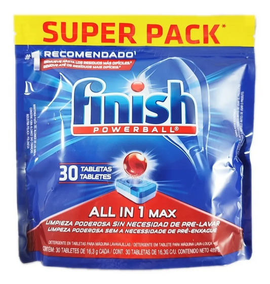 Finish Powerball Detergente Para Lavavajillas Doypack de 30 Tabletas