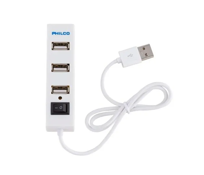 Mini Hub 4 Puertos Philco USB 2.0 Alta Velocidad