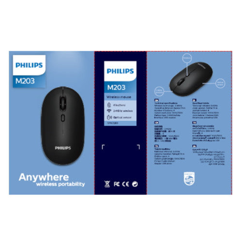 Mini Mouse Óptico Inalámbrico Philips M203 Spk7203