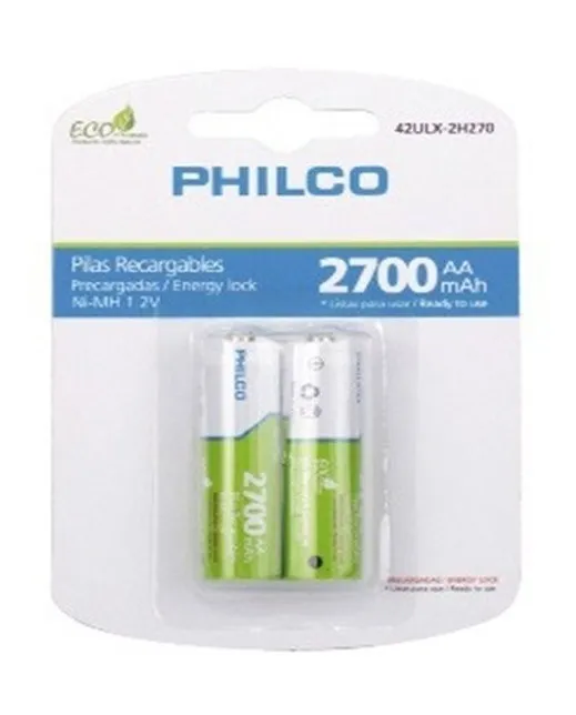 Pila Recargable Philco AA 2700 mAh Pack 2 Unidades