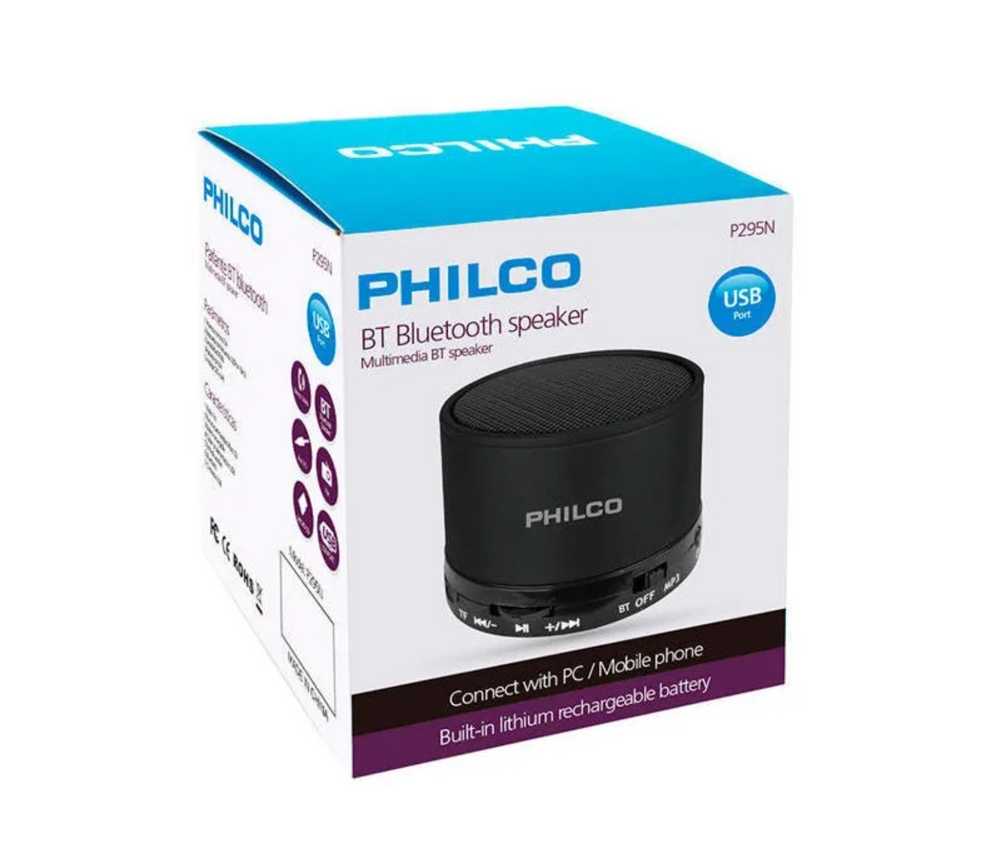 Parlante Philco P295 3W Bluetooth V5.0 Luz RGB