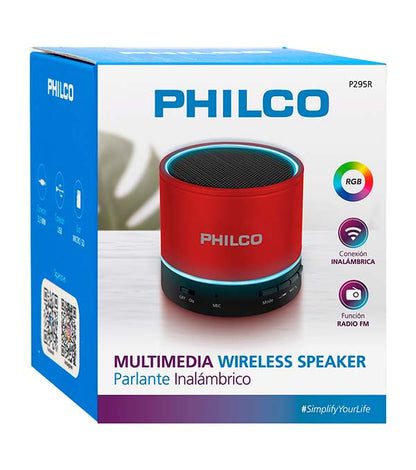 Parlante Philco P295 3W Bluetooth V5.0 Luz RGB