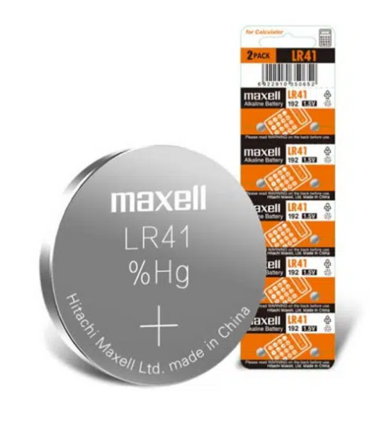 Pila Maxell LR41 192 L736 G3A 1.5V Tipo Botón Pack De 10 Unidades