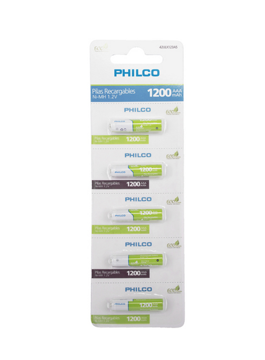 Pila Recargable Philco AAA 1200 mAh Pack 5 Unidades