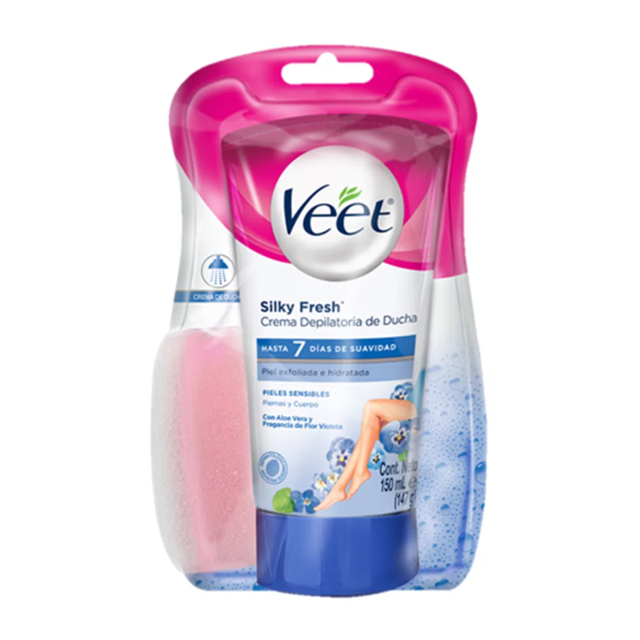 Veet Crema Depilatoria De Ducha Silky Fresh Para Piel Sensible 150 ml.