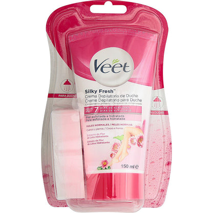 Veet Crema Depilatoria De Ducha Silky Fresh Para Piel Normal 150 ml.