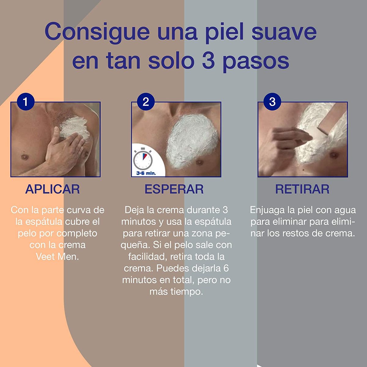 crema depilatoria men piel normal, 200ml - El Jamón