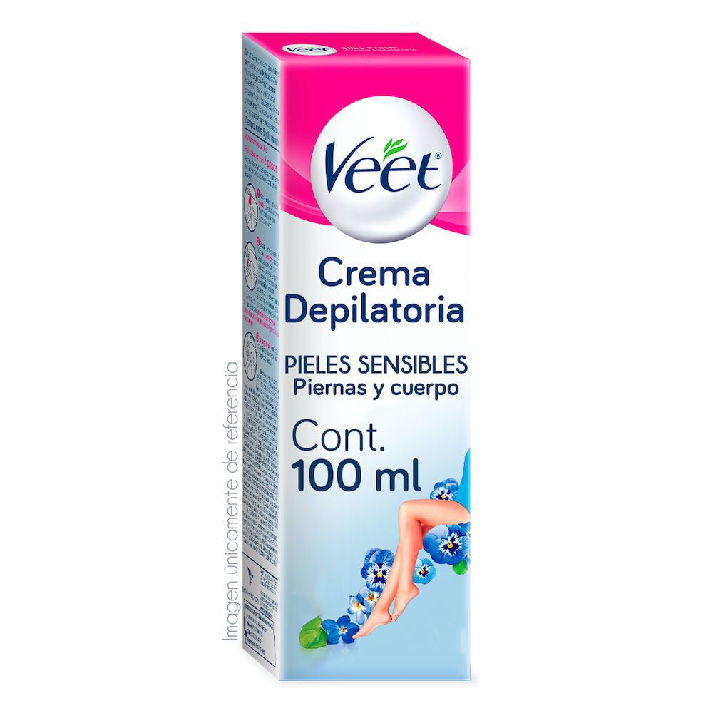 Veet Crema Depilatoria Silky Fresh Para Piel Sensible 100 ml. Incluye Espátula