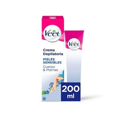 Veet Crema Depilatoria Silky Fresh Para Piel Sensible 200 ml. Incluye Espátula