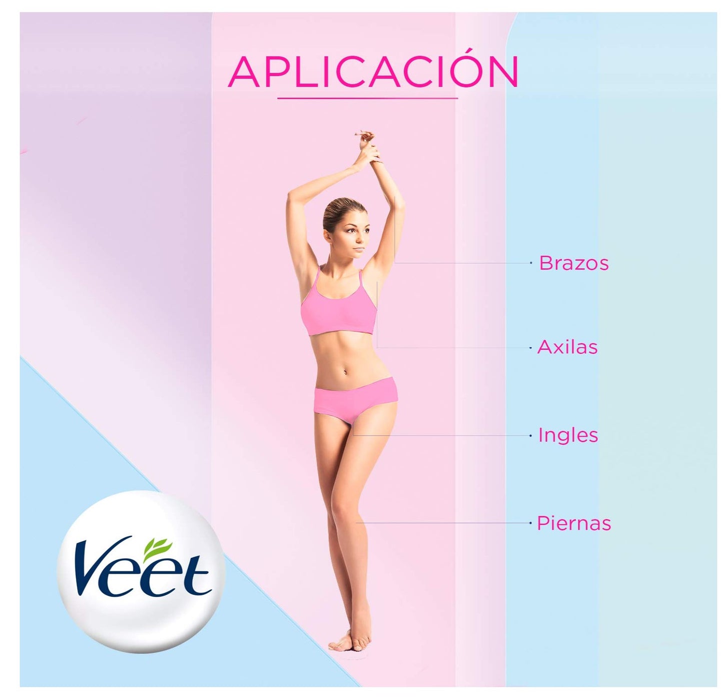 Veet Crema Depilatoria Axilas Y Bikini Para Piel Normal 25 Grs.